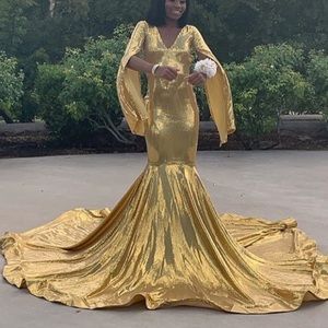 Gold sequin Prom dress